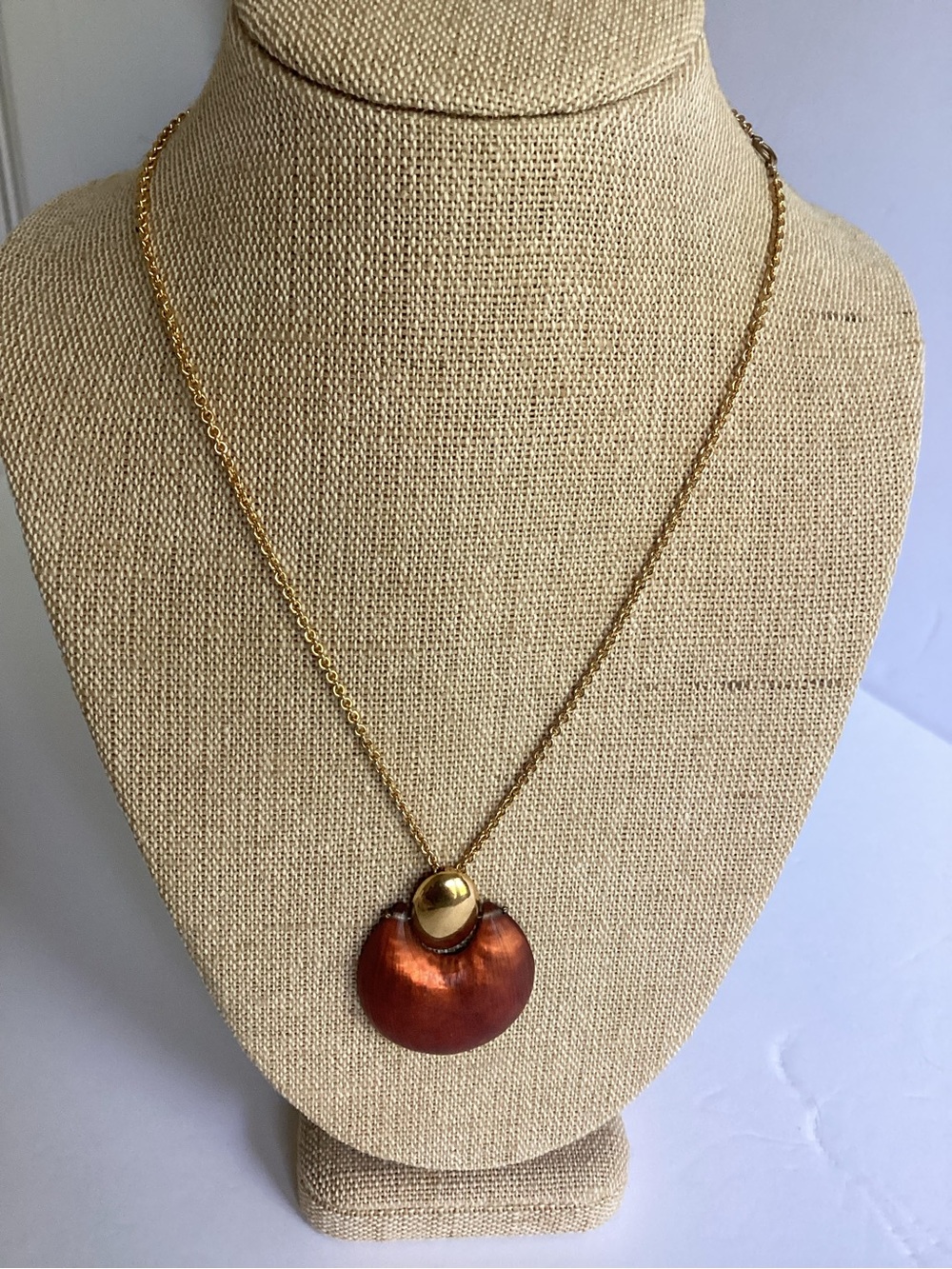 Alexis Bittar Vintage Inspired Lucite Crescent Pendant Necklace MCM Statement